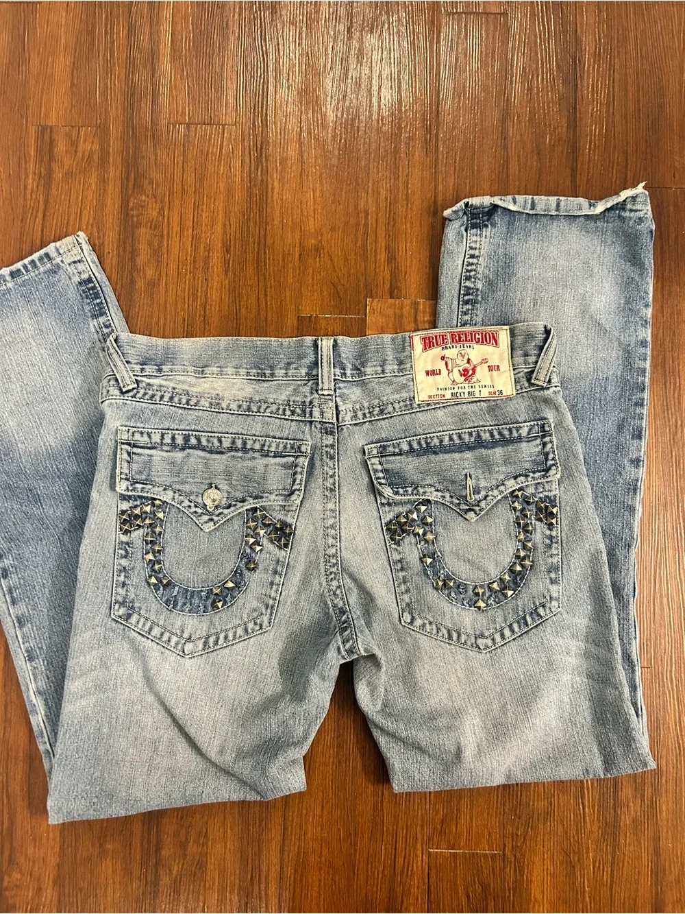 True Religion Light Wash Relaxed Straight Jeans